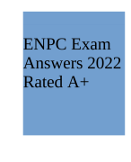 ENPC EXAM QUESTIONS AND ANSWERS/ ENPC 2023 UPDATED VERSION OF THE EXAM/ ENPC EXAM CORRECT ANSWERS