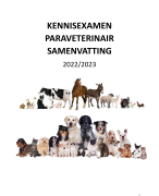 Kennisexamen paraveterinair samenvatting