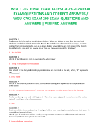 WGU C702  FINAL EXAM LATEST 2023-2024 REAL EXAM QUESTIONS AND CORRECT ANSWERS / WGU C702 EXAM 200 EXAM QUESTIONS AND ANSWERS | VERIFIED ANSWERS     