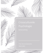Samenvatting: Crossculturele Psychologie