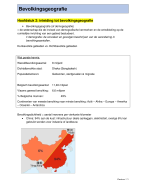 Samenvatting aardrijkskunde, vakinhoud 1, semester 2: bevolkingsgeografie
