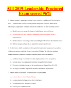 ATI 2019 Leadership Proctored  Exam scored 96%