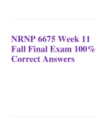 NRNP6675 Week11 FallFinalExam100%  Correct Answers