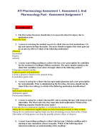 ATIPharmacologyAssessment1,Assessment2,And PharmacologyPost-AssessmentAssignment1 Latest Update 2023