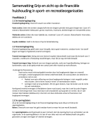 Samenvatting Grip en zicht op de financiele huishouding in sport- en recreatieorganisaties