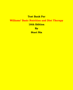 Test Bank For Williams’ Basic Nutrition and Diet Therapy 16th Edition By Staci Nix| Chapter 1 – 23, Latest Edition|