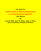 Test Bank For Seidel's Guide to Physical Examination  An Interprofessional Approach 10th Edition By Jane W. Ball, Joyce E. Dains, John A. Flynn, Barry S Solomon, Rosalyn W Stewart | Chapter 1 – 26, Latest Edition|