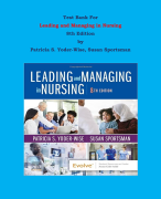 Test Bank - Contemporary Nursing Issues, Trends, & Management  9th Edition By Barbara Cherry, Susan R. Jacob | Chapter 1 – 28, Complete Guide 2023|