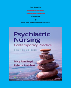 Test Bank - Psychiatric Nursing  Contemporary Practice  7th Edition By Mary Ann Boyd; Rebecca Luebbert | Chapter 1 – 43, Complete Guide 2023|