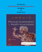 Test Bank - Physical Examination and Health Assessment 8th Edition By Carolyn Jarvis | Chapter 1 – 27, Complete Guide 2023|