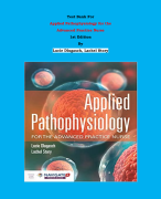 Test Bank - Applied Pathophysiology for the  Advanced Practice Nurse  1st Edition By Lucie Dlugasch, Lachel Story| All Chapters, Complete Guide 2023|