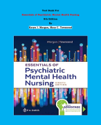 Test Bank - Essentials of Psychiatric Mental Health Nursing  8th Edition By Karyn I. Morgan, Mary C. Townsend| Chapter 1 – 32, Complete Guide 2023|