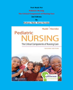 Test Bank - Pediatric Nursing  The Critical Components of Nursing Care  2nd Edition By Kathryn Rudd, Diane Kocisko| Chapter 1 – 22, Complete Guide 2023|