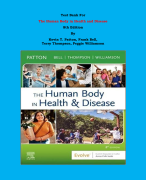 Test Bank - The Human Body in Health and Disease 8th Edition By Kevin T. Patton, Frank Bell,  Terry Thompson, Peggie Williamson| Chapter 1 – 25, Complete Guide 2023|