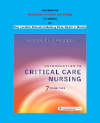 Test Bank - Introduction to Critical Care Nursing  7th Edition By Mary Lou Sole, Deborah Goldenberg Klein, Marthe J. Moseley | All Chapters, Complete Guide 2023|