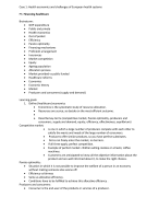 Summary cases Health Systems in Europe