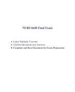NURS 6640 Final Exam (5 Versions, 375 Q & A, Latest-2023) / NURS 6640N Final Exam / NURS6640 Final Exam / NURS-6640N Final Exam: Walden University | 100% Correct Q & A |