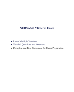 NURS 6640 Midterm Exam (5 Versions, 375 Q & A, Latest-2023) / NURS 6640N Midterm Exam / NURS6640 Midterm Exam / NURS-6640N Midterm Exam: Walden University | 100% Correct Q & A |