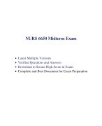 NURS 6650 Midterm Exam (4 Versions, 300 Q & A, Latest-2023) / NURS 6650N Midterm Exam / NURS6650 Midterm Exam / NURS-6650N Midterm Exam: Walden University | 100% Correct Q & A |