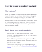 How to make a student budget