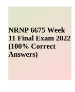 NRNP 6675 Final Exam (2 Versions, 200 Q & A, Latest-2022/2023) & NRNP 6675 Midterm Exam (100 Q & A, Latest-2022/2023): Walden University | 100% Verified Q & A |