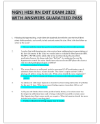NGN) HESI RN EXIT EXAM 2023 WITH ANSWERS  GUARATEED PASS