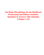 Test Bank Microbiology for the Healthcare  Professional 2nd Edition VanMeter  Questions & Answers with rationales  (Chapter 1-25)
