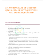 ATI NURSING CARE OF CHILDREN 1|2023-2024 UPDATE|QUESTIONS AND ANSWERS|A GRADED