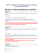 BIOD 151 Module 6Exam Review Answer Key(Portage  learning)UPDATED 2022