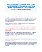 WATER RESTORATION EXAM IICRC / IICRC WATER RESTORATION 2023-2024 ACTUAL EXAM 200 QUESTIONS AND CORRECT DETAILED ANSWERS|AGRADE 