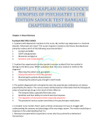 COMPLETE:KAPLAN AND SADOCK’S SYNOPSIS OF PSYCHIATRY 11TH EDITION SADOCK TEST BANK|ALL CHAPTERS INCLUDED