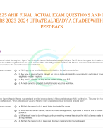  PSY325 325 AHIP FINAL  ACTUAL EXAM QUESTIONS AND CORRECT ANSWERS 2023-2024 UPDATE ALREADY A GRADEDWITH EXPERT FEEDBACK