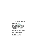 2023-2024 HESI ENTRANCE EXAMINATION STUDY GUIDE LATEST UPDATE WITH EXPERT FEEDBACK