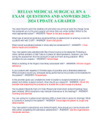 RELIAS MEDICAL SURGICAL RN A EXAM  QUESTIONS AND ANSWERS 2023-2024 UPDATE A GRADED
