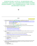 NUR2502 EXAM 2 (ACTUAL ) 50 QUESTIONS AND ANSWERS ALREADY A GRADED WITH EXPERT GUIDED FEEDBACK|MDC3 2 MULTIDIMENSIONAL CARE 3 EXAM 2 |RASMUSSEN COLLEGE