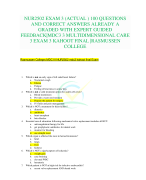 NUR2502 EXAM 3 (ACTUAL ) 100 QUESTIONS   AND CORRECT ANSWERS ALREADY A GRADED WITH EXPERT GUIDED FEEDBACK|MDC3 3 MULTIDIMENSIONAL CARE 3 EXAM 3 KAHOOT FINAL |RASMUSSEN COLLEGE