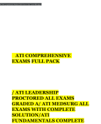  ATI COMPREHENSIVE  EXAMSFULL PACK / ATI LEADERSHIP PROCTORED ALL EXAMS GRADED A/ ATI MEDSURG ALL EX