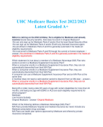 UHC Medicare Basics Test 2022/2023  Latest Graded A+