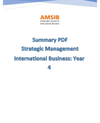 Summary PDF version book Strategic Management