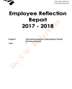 Employee Reflection Report 