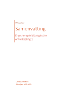 Samenvatting ergotherapie bij atypische ontwikkeling 1