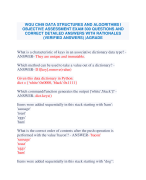 WGU C949 DATA STRUCTURES AND ALGORITHMS I OBJECTIVE ASSESSMENT EXAM 300 QUESTIONS AND CORRECT DETAILED ANSWERS WITH RATIONALES (VERIFIED ANSWERS) |AGRADE 