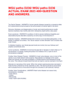 WGU patho D236/WGU patho D236 ACTUAL EXAM 2023400+QUESTION  AND ANSWERS.