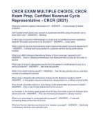 CRCR EXAM MULTIPLE CHOICE, CRCR  Exam Prep, Certified Revenue Cycle  Representative -CRCR (2021)
