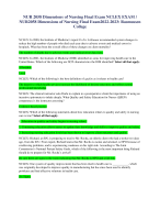 NUR 2058 Dimensions of Nursing Final ExamNCLEX EXAM/  NUR2058 Dimensions ofNursing Final Exam2022-2023: Rasmussen  College