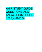 AHIP STUDY GUIDE  QUESTIONS AND  ANSWERS(MODULE  1,2,3,4 AND 5) 2022-2023