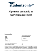 Algemene economie en bedrijfsmanagement met XTRA toegangscode Samenvatting 