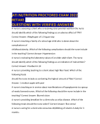 ATI NUTRITION PROCTORED EXAM 2022 RETAKE. QUESTIONS WITH VERIFIED ANSWERS