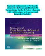 Test Bank for Essentials of Psychiatricmental Health Nursing by Elizabeth M. Varcarolis and Chyllia D. Fosbre | Chapters 1-28 | All Questions with Answers and Rationale | Graded A+