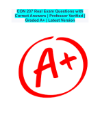 CON 237 Real Exam Questions with Correct Answers | Professor Verified | Graded A+ | Latest Version